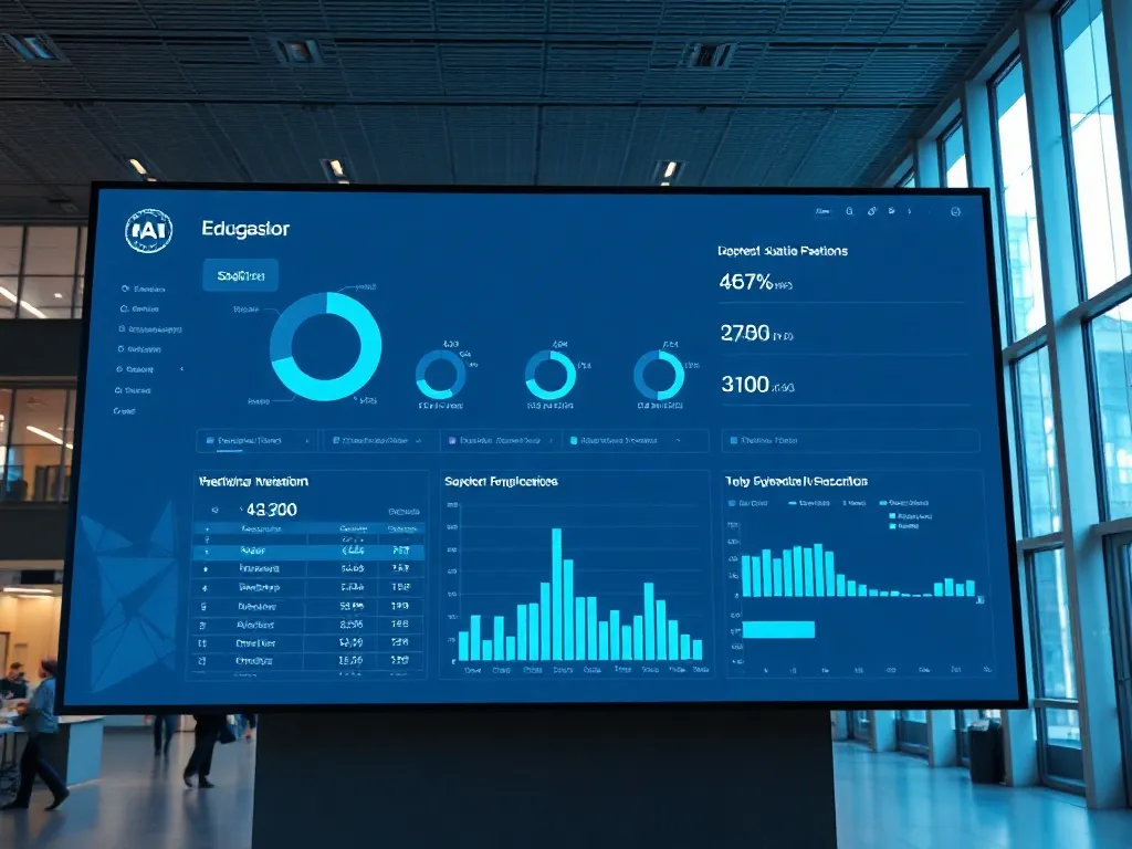 Clean minimalist data visualization dashboard on a large scr